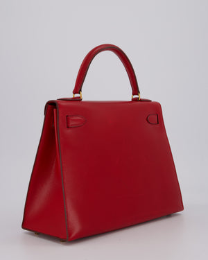 *VINTAGE*Hermès Kelly 28 Bag in Rouge Vif Box Leather with Gold Hardware