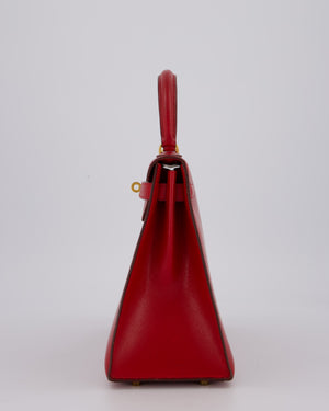 *VINTAGE*Hermès Kelly 28 Bag in Rouge Vif Box Leather with Gold Hardware