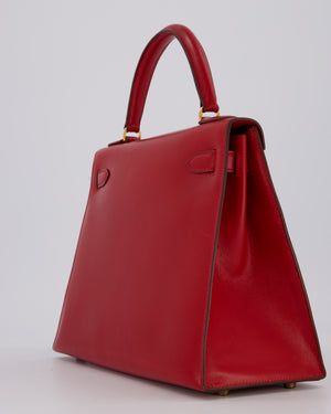 *VINTAGE*Hermès Kelly 28 Bag in Rouge Vif Box Leather with Gold Hardware