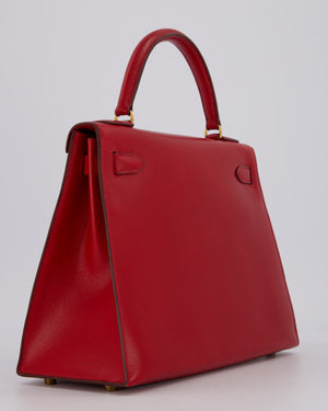 *VINTAGE*Hermès Kelly 28 Bag in Rouge Vif Box Leather with Gold Hardware