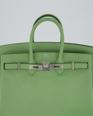 Hermès Birkin 25 Retourne Bag in Vert Criquet Swift Leather with Palladium Hardware