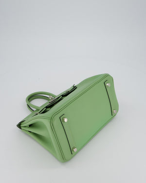 Hermès Birkin 25 Retourne Bag in Vert Criquet Swift Leather with Palladium Hardware