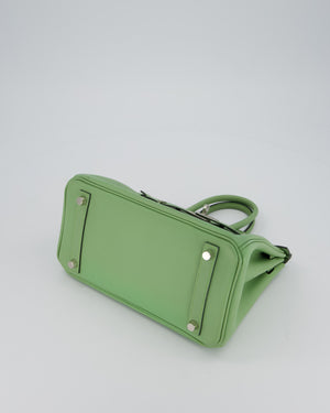 Hermès Birkin 25 Retourne Bag in Vert Criquet Swift Leather with Palladium Hardware