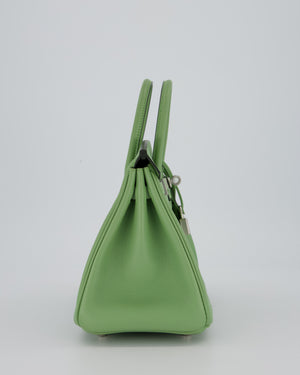 Hermès Birkin 25 Retourne Bag in Vert Criquet Swift Leather with Palladium Hardware