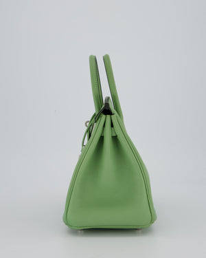 Hermès Birkin 25 Retourne Bag in Vert Criquet Swift Leather with Palladium Hardware
