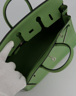 Hermès Birkin 25 Retourne Bag in Vert Criquet Swift Leather with Palladium Hardware