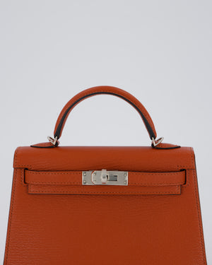 Hermès Mini Kelly II 20 Bag in Cuivre Chèvre Mysore Leather with Palladium Hardware