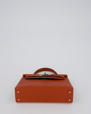 Hermès Mini Kelly II 20 Bag in Cuivre Chèvre Mysore Leather with Palladium Hardware