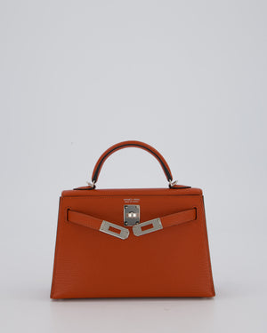 Hermès Mini Kelly II 20 Bag in Cuivre Chèvre Mysore Leather with Palladium Hardware