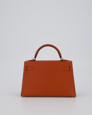 Hermès Mini Kelly II 20 Bag in Cuivre Chèvre Mysore Leather with Palladium Hardware