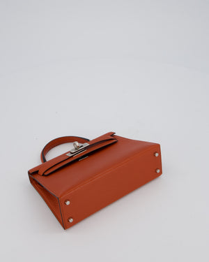 Hermès Mini Kelly II 20 Bag in Cuivre Chèvre Mysore Leather with Palladium Hardware