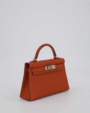 Hermès Mini Kelly II 20 Bag in Cuivre Chèvre Mysore Leather with Palladium Hardware