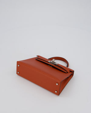 Hermès Mini Kelly II 20 Bag in Cuivre Chèvre Mysore Leather with Palladium Hardware
