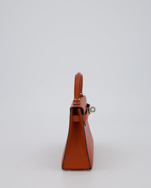 Hermès Mini Kelly II 20 Bag in Cuivre Chèvre Mysore Leather with Palladium Hardware