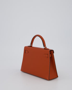 Hermès Mini Kelly II 20 Bag in Cuivre Chèvre Mysore Leather with Palladium Hardware