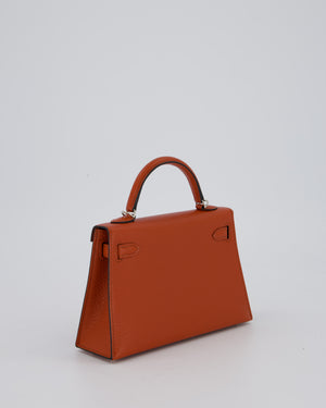 Hermès Mini Kelly II 20 Bag in Cuivre Chèvre Mysore Leather with Palladium Hardware