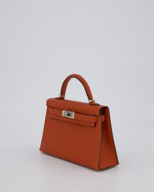 Hermès Mini Kelly II 20 Bag in Cuivre Chèvre Mysore Leather with Palladium Hardware