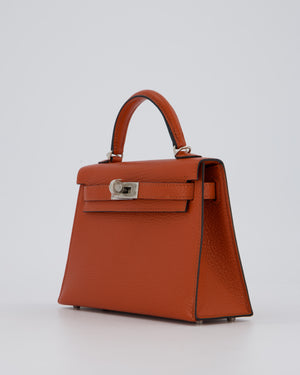 Hermès Mini Kelly II 20 Bag in Cuivre Chèvre Mysore Leather with Palladium Hardware