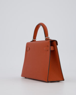 Hermès Mini Kelly II 20 Bag in Cuivre Chèvre Mysore Leather with Palladium Hardware