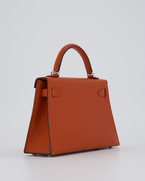 Hermès Mini Kelly II 20 Bag in Cuivre Chèvre Mysore Leather with Palladium Hardware