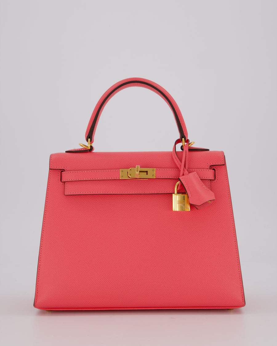 Hermès Kelly 25 Sellier Bag in Rose Azalee Epsom Leather with Gold Hardware
