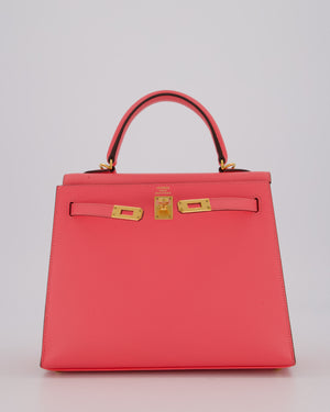 Hermès Kelly 25 Sellier Bag in Rose Azalee Epsom Leather with Gold Hardware