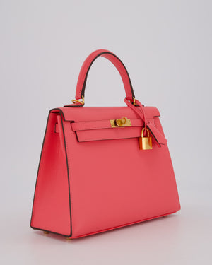 Hermès Kelly 25 Sellier Bag in Rose Azalee Epsom Leather with Gold Hardware