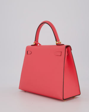 Hermès Kelly 25 Sellier Bag in Rose Azalee Epsom Leather with Gold Hardware
