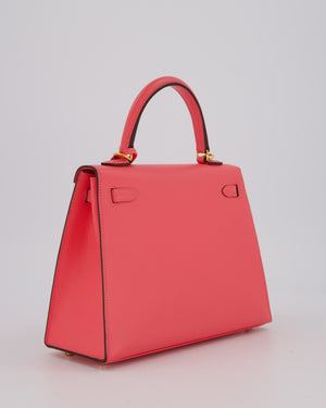 Hermès Kelly 25 Sellier Bag in Rose Azalee Epsom Leather with Gold Hardware