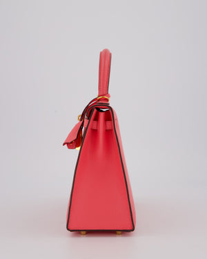 Hermès Kelly 25 Sellier Bag in Rose Azalee Epsom Leather with Gold Hardware