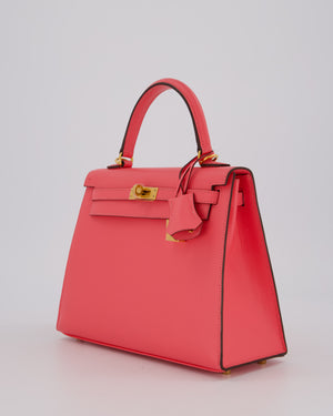 Hermès Kelly 25 Sellier Bag in Rose Azalee Epsom Leather with Gold Hardware