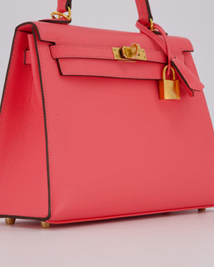 Hermès Kelly 25 Sellier Bag in Rose Azalee Epsom Leather with Gold Hardware