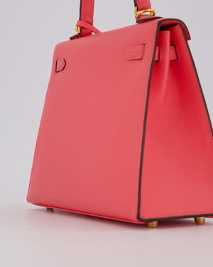 Hermès Kelly 25 Sellier Bag in Rose Azalee Epsom Leather with Gold Hardware