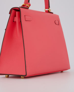 Hermès Kelly 25 Sellier Bag in Rose Azalee Epsom Leather with Gold Hardware