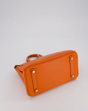 Hermès Birkin 25 Retourne Bag in Orange H Swift Leather with Palladium Hardware