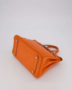Hermès Birkin 25 Retourne Bag in Orange H Swift Leather with Palladium Hardware