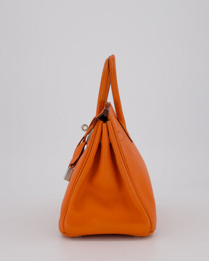 Hermès Birkin 25 Retourne Bag in Orange H Swift Leather with Palladium Hardware