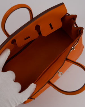 Hermès Birkin 25 Retourne Bag in Orange H Swift Leather with Palladium Hardware