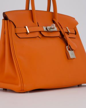 Hermès Birkin 25 Retourne Bag in Orange H Swift Leather with Palladium Hardware