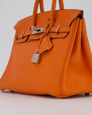Hermès Birkin 25 Retourne Bag in Orange H Swift Leather with Palladium Hardware