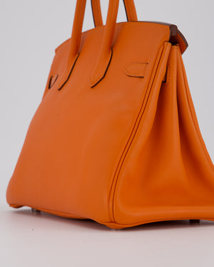 Hermès Birkin 25 Retourne Bag in Orange H Swift Leather with Palladium Hardware