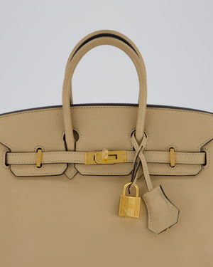 Hermès Birkin 25 Retourne Bag in Trench Swift Leather with Gold Hardware