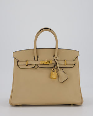 Hermès Birkin 25 Retourne Bag in Trench Swift Leather with Gold Hardware