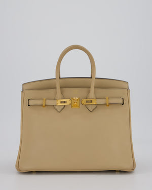 Hermès Birkin 25 Retourne Bag in Trench Swift Leather with Gold Hardware