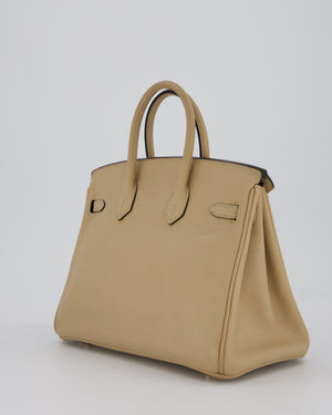 Hermès Birkin 25 Retourne Bag in Trench Swift Leather with Gold Hardware