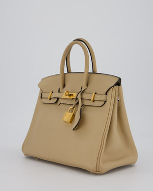 Hermès Birkin 25 Retourne Bag in Trench Swift Leather with Gold Hardware