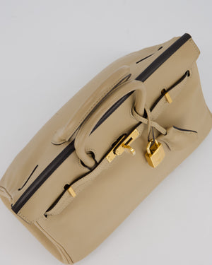 Hermès Birkin 25 Retourne Bag in Trench Swift Leather with Gold Hardware