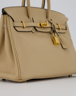 Hermès Birkin 25 Retourne Bag in Trench Swift Leather with Gold Hardware