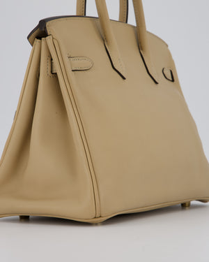 Hermès Birkin 25 Retourne Bag in Trench Swift Leather with Gold Hardware