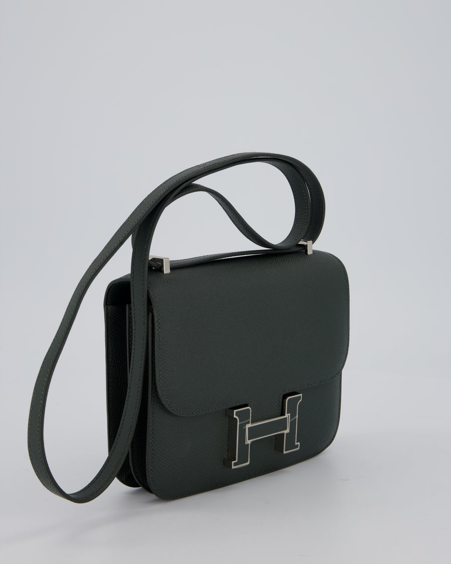 Hermès Constance III 18 Miroir Bag in Vert Mangrove Epsom Leather with Palladium and Vert Mangrove Enamel Hardware